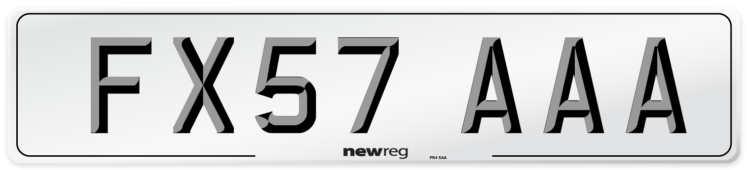 FX57 AAA Number Plate from New Reg